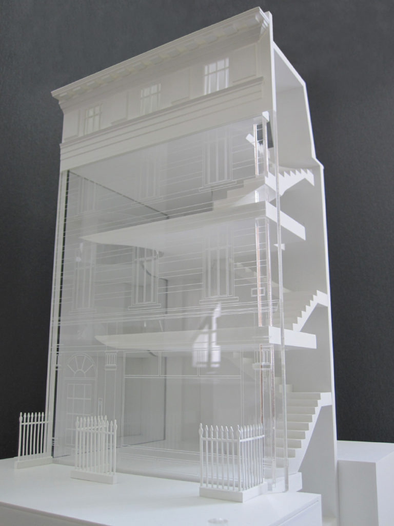 maquette de coupe d'une boutique à Londres par ARI
