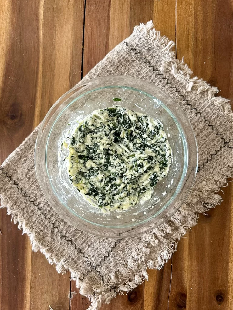 Ravioli filling in a bowl