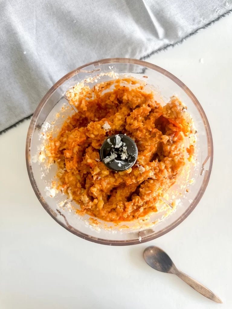Red Pepper Pesto blended before adding ricotta