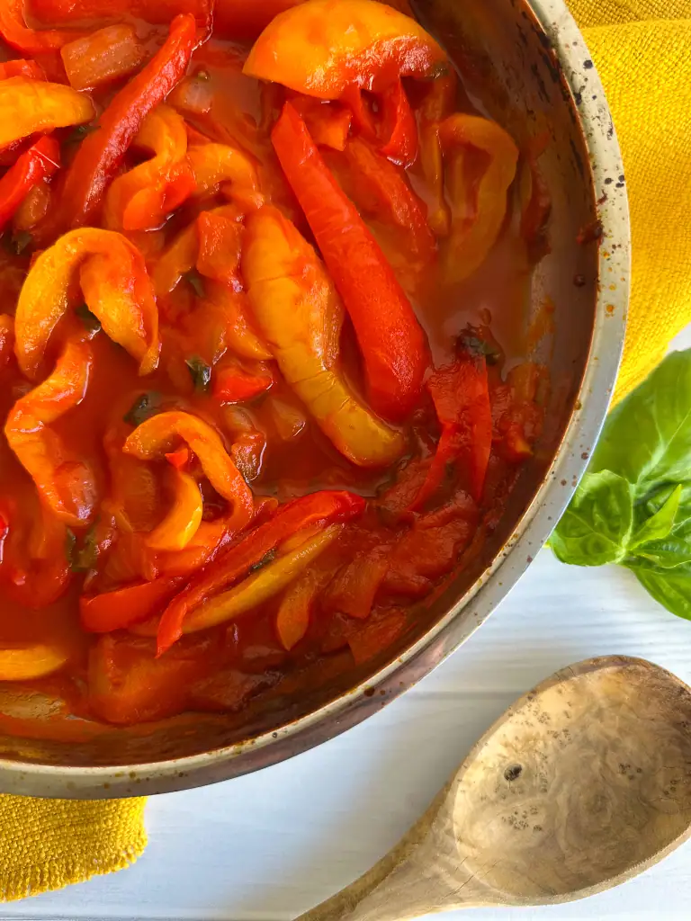 Pepeperonata close up in a pot
