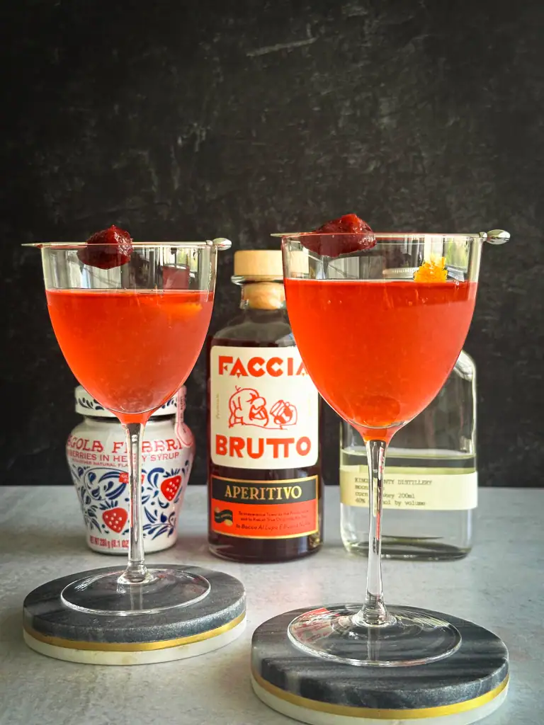 Late Strawberry Amaro Cockatil