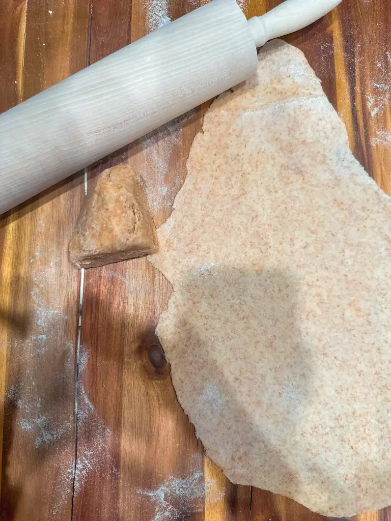 Spelt Tagliatelle Pasta dough rolled out