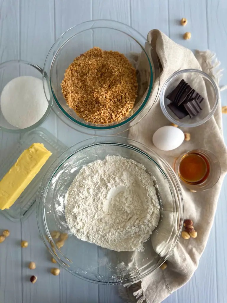 Ingredients to make Baci di dama