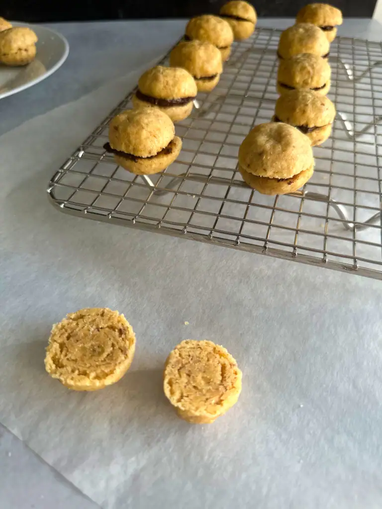 half domes ready to be sealed by chocolate