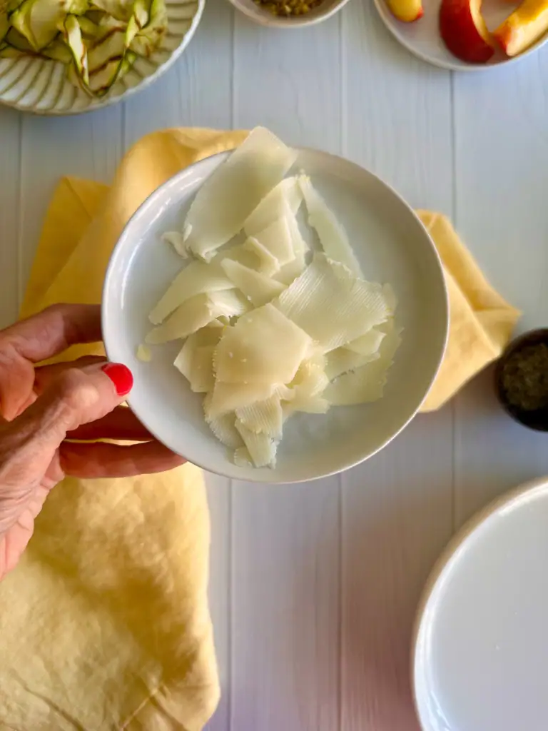Shaved goat cheese
