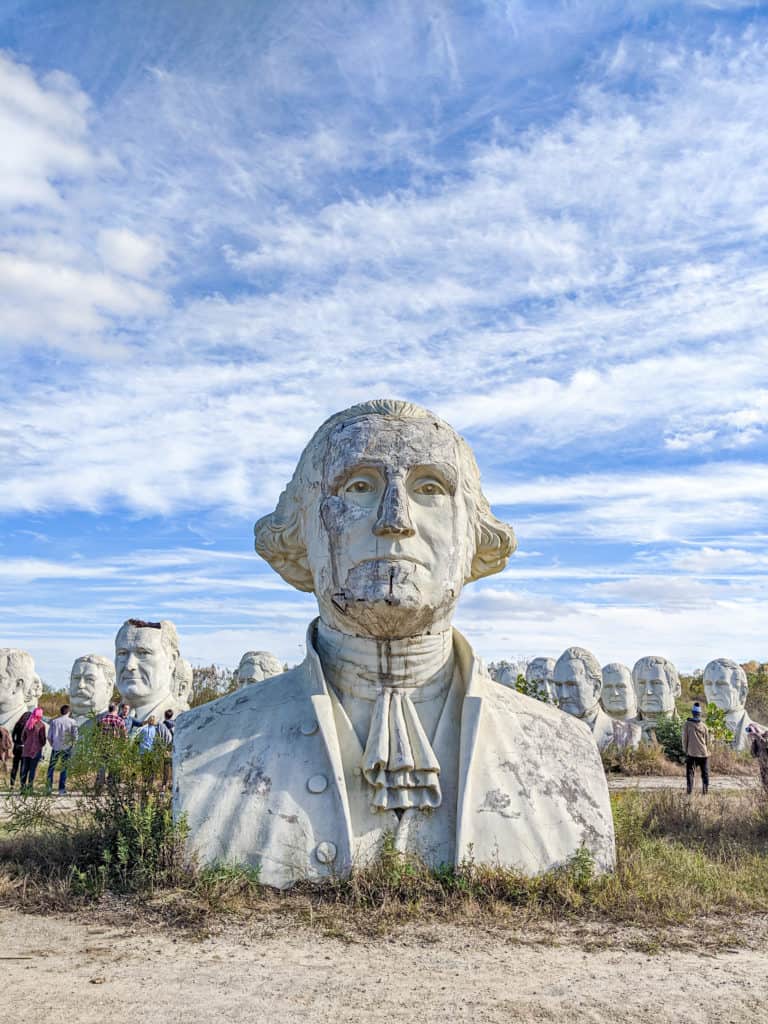 Bust of George Washington at Presidents’ Heads Virginia near Williamsburg