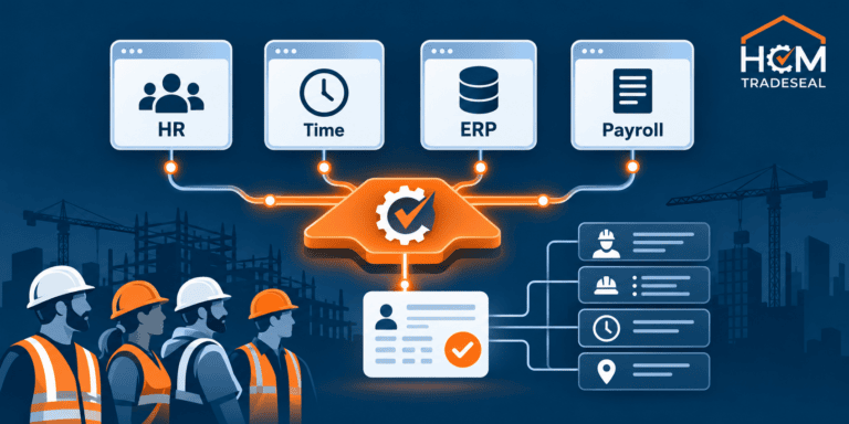 Union payroll software connecting HRIS, timekeeping, ERP, and payroll systems through HCM TradeSeal