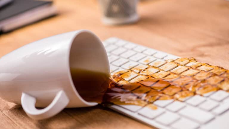 spilled coffee