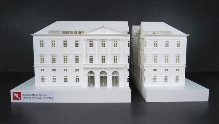 maquette en coupe du projet de restauration de l'hôtel de ville d'annecy par l'Atelier Novembre