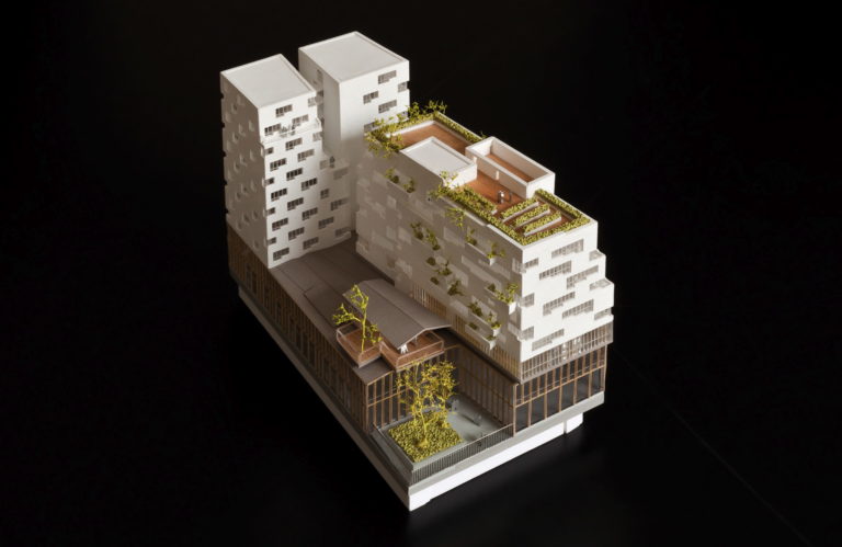 Maquette de concours architecture de l'avenue de France SOA au 1/500ème