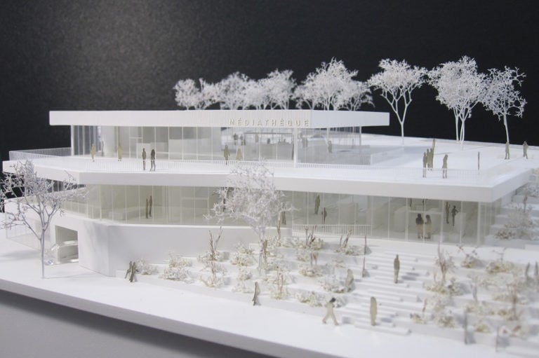 maquette de concours de la médiathèque de la Celle Saint Cloud