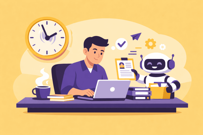 Recruteur aidé par un robot pour automatiser la gestion des candidatures et gagner du temps
