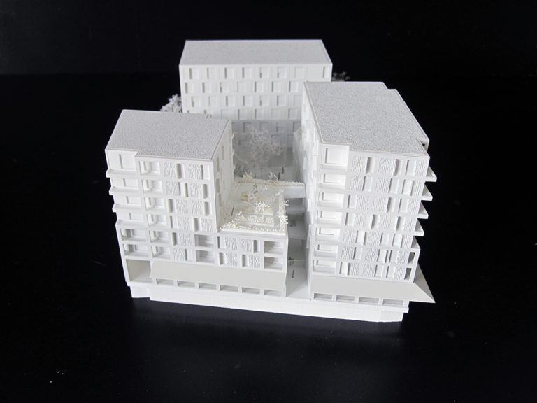 maquette de logements familiaux et étudiants par Fabienne Gérin Jean