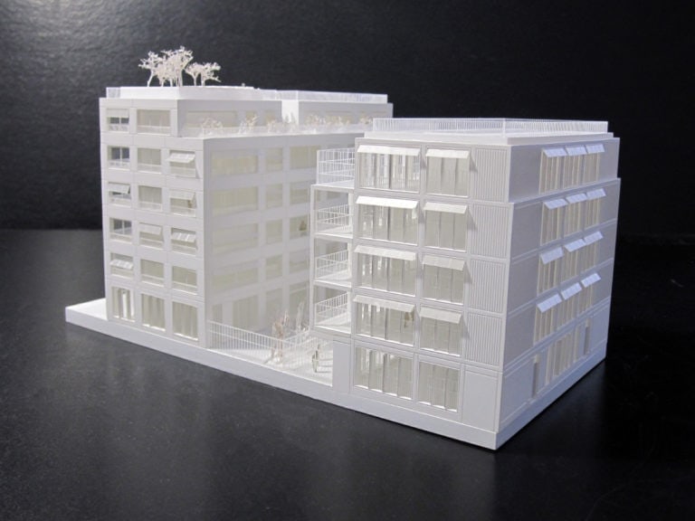 maquette d'immeuble de logements et crèche à Paris par Maaj