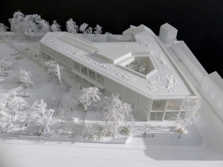 maquette de concours blanche du centre culturel Jacques Brel à Croix par Hemaa architecte