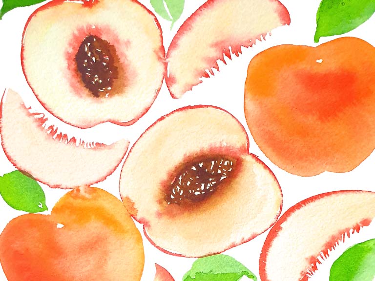 how to paint watercolour peaches