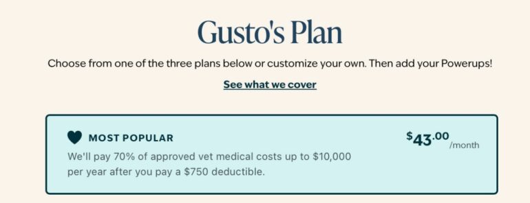 Figo Pet Insurance Coverage Screenshot