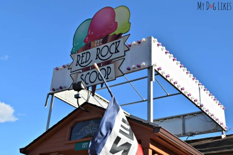 Picking up some ice cream after our hike at the Red Rock Scoop!