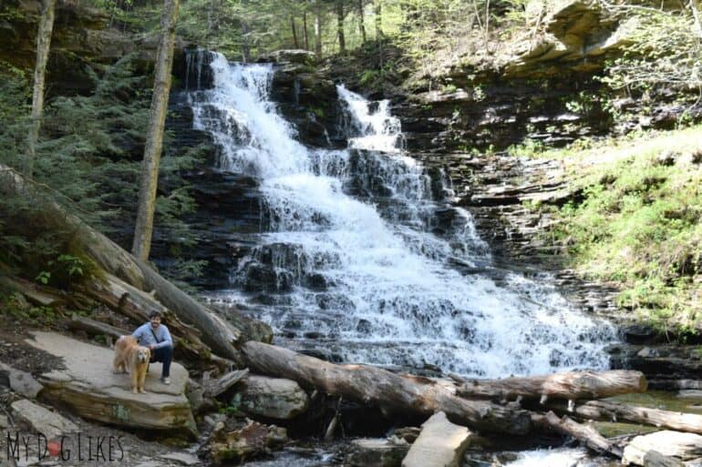 Harley and I posing near 1 of the nearly 30 waterfalls along the Falls Trail