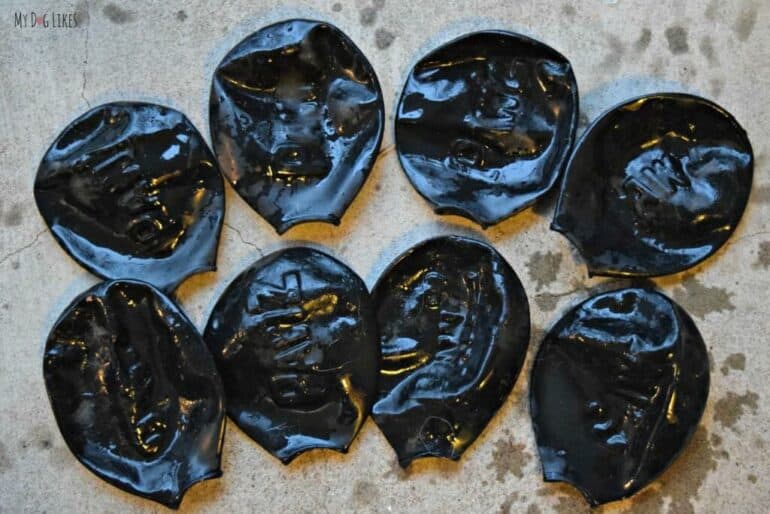 Drying out a couple sets of Pawz Dog Booties. These rubber dog boots are disposable but reusable.