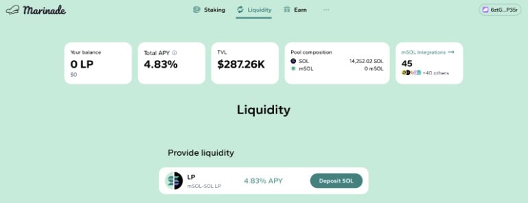 Marinade Liquid Staking Dashboard