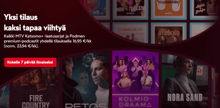MTV Katsomo ja Podme yhdistävät voimansa