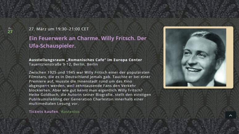 Buchvorstellung Berlin Romanisches Café