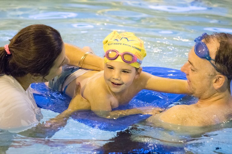 Parent and toddler swimming lessons at Blue Wave Swim school in London (U.K)