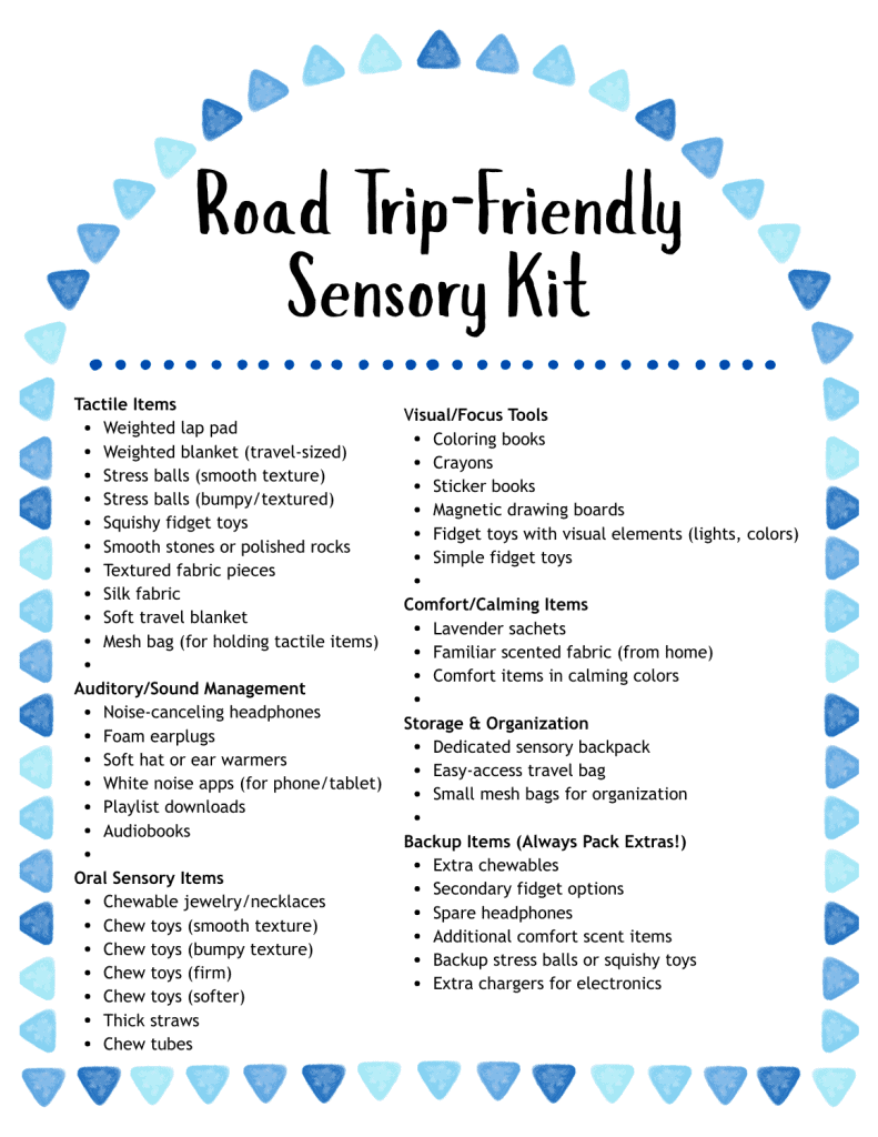sensory kit list