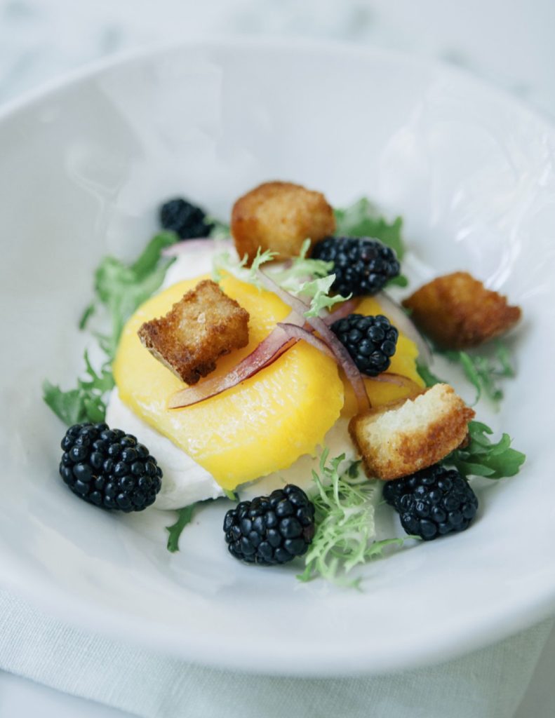 Mango and Blackberry Salad with Mozzarella and Frisée