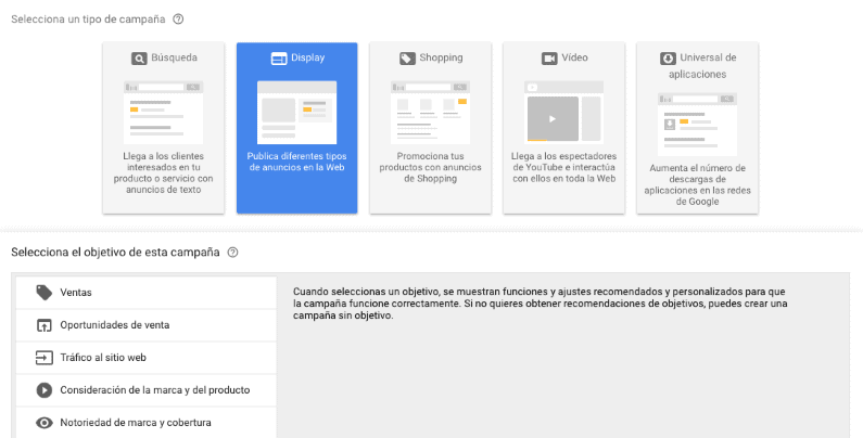 Crear campaña Google Ads