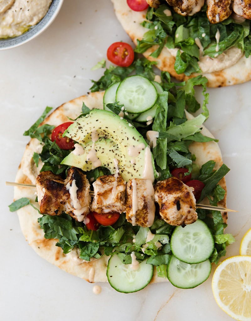 Chicken Shawarma Naan Salad