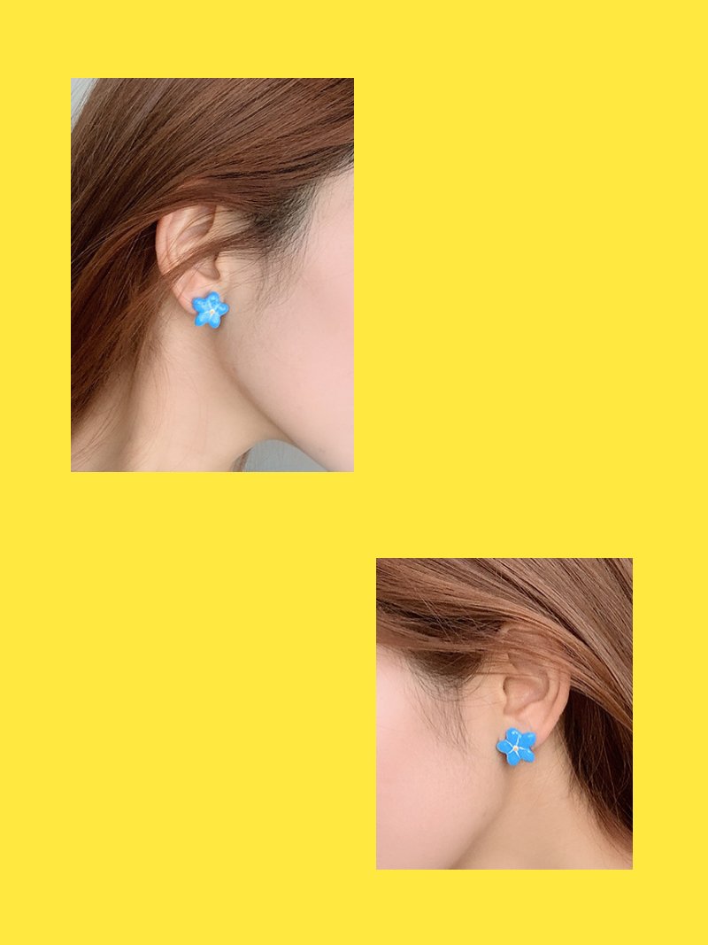 pendientes flor estrella foto con modelo