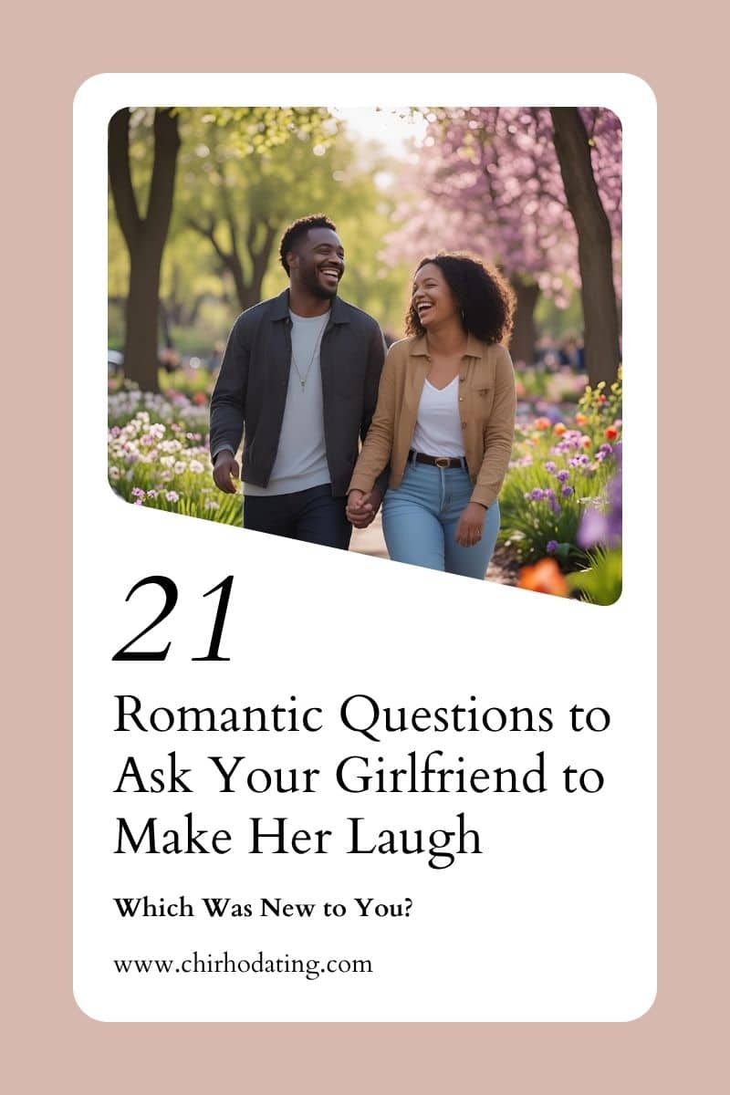 Happy black couple walking hand in hand through a garden, laughing together as they connect through playful conversation