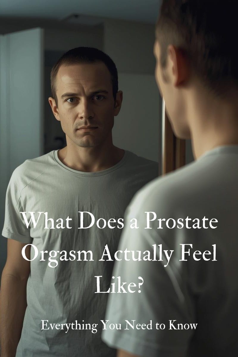 man looking into the mirror and thinking about what a prostate orgasm feel like,