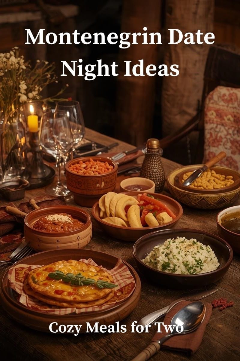blog cover of Montenegrin date night ideas with traditional dishes,
