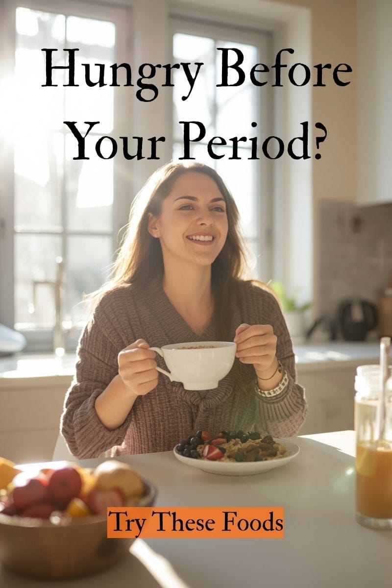 What to Eat During the Luteal Phase: The Foods I Reach For Before My Period 1 woman eating something in a bowl and thinking about her luteal phase,