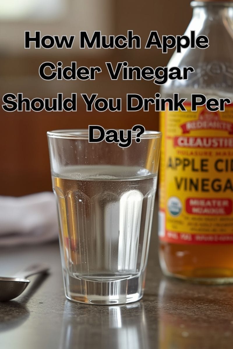 image of a bottle of apple cider vinegar and a glass of water with an overlay text,