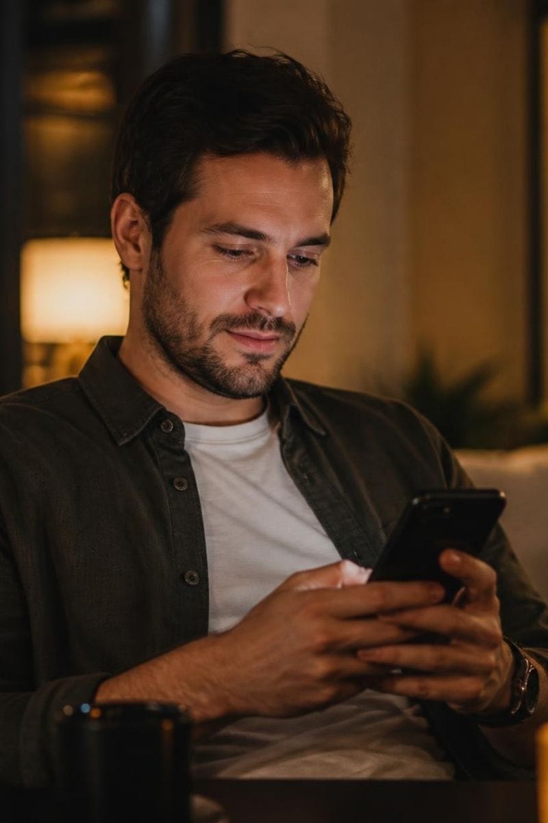 a man texting somebody,