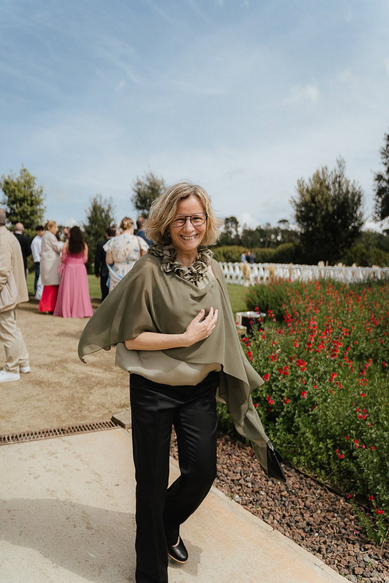 Wedding guest before ceremony