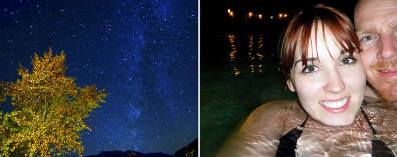 Clear night and stars at mt. princeton hot springs colorado