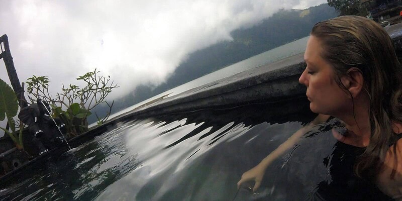 volcano, batur, hot springs, bali