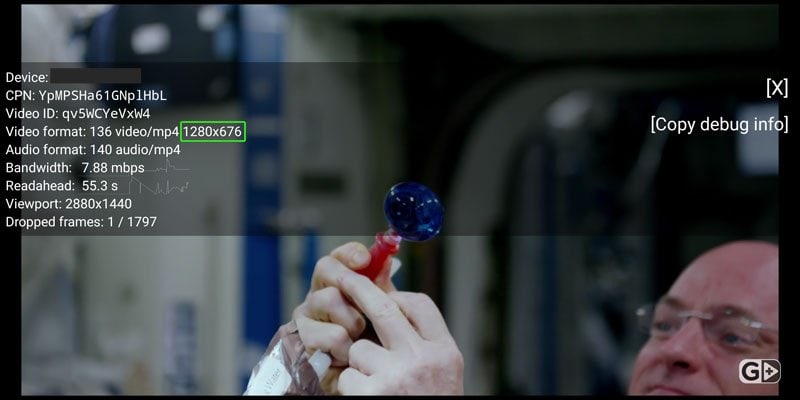 Youtube video streaming at 720p