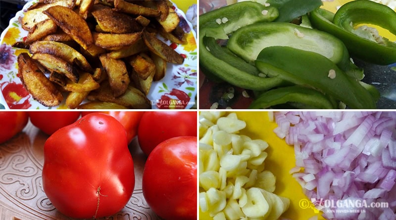 Ingredients for chilli potatoes