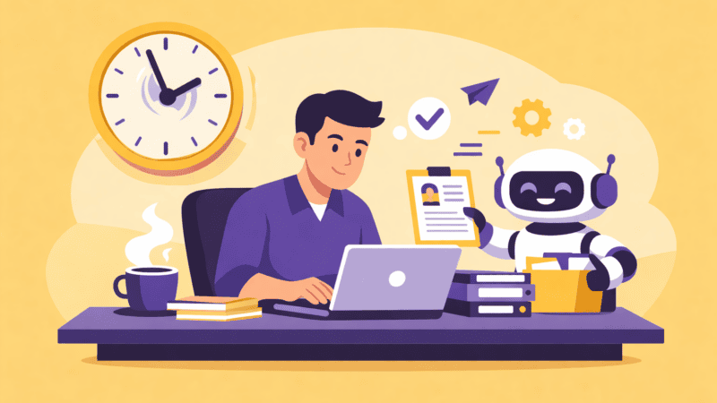 Recruteur aidé par un robot pour automatiser la gestion des candidatures et gagner du temps