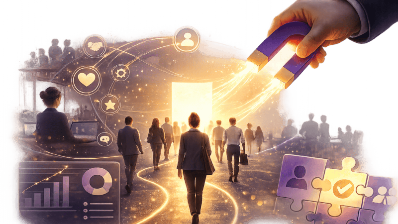 Illustration du recrutement dans les métiers en tension avec attraction de candidats rares et valorisation des profils recherchés.