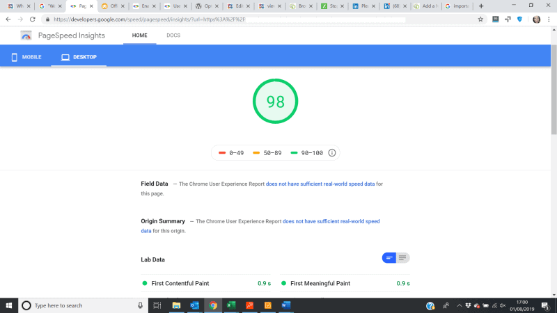 desktop page speed insights