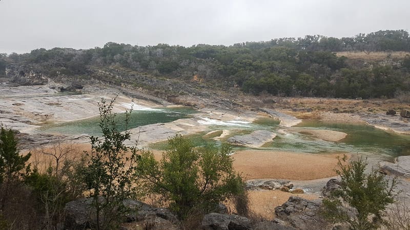 Pedernales Falls State Park from high up on the trail