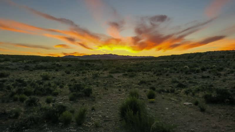 new mexico sunset over the desert