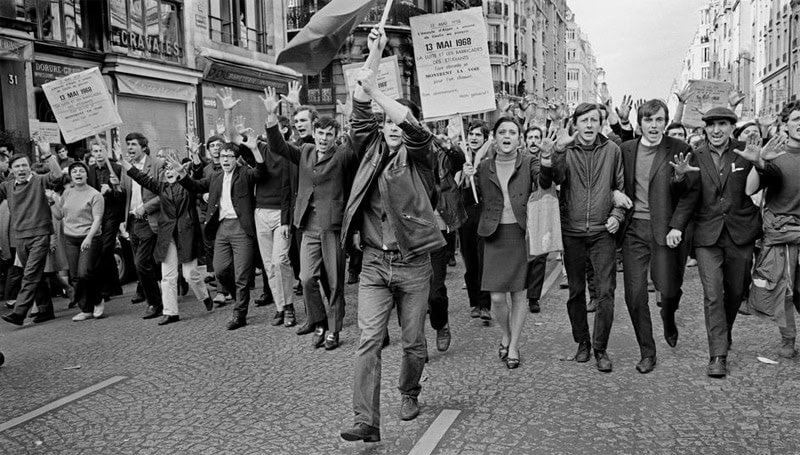 The student strikes in Paris, May 1968.